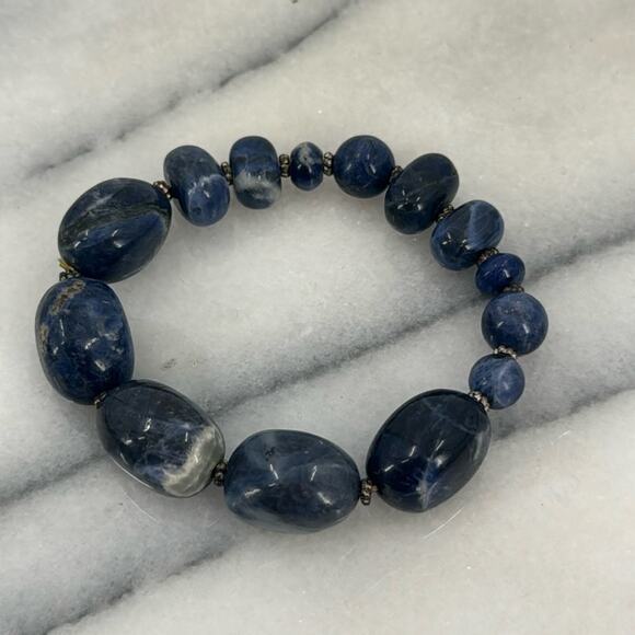 Sodalite stone stretchy bracelet - Picture 1 of 4